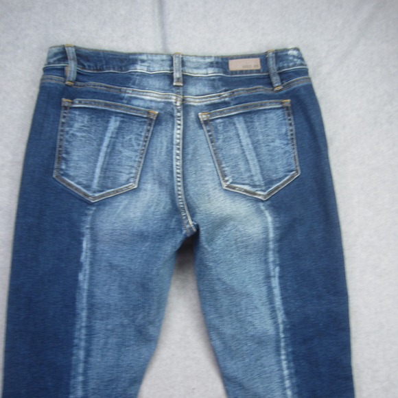 Miss Me Jeans Women30 Blue Ankle Skinny Distressed Raw Hem Two Tone - Picture 4 of 13